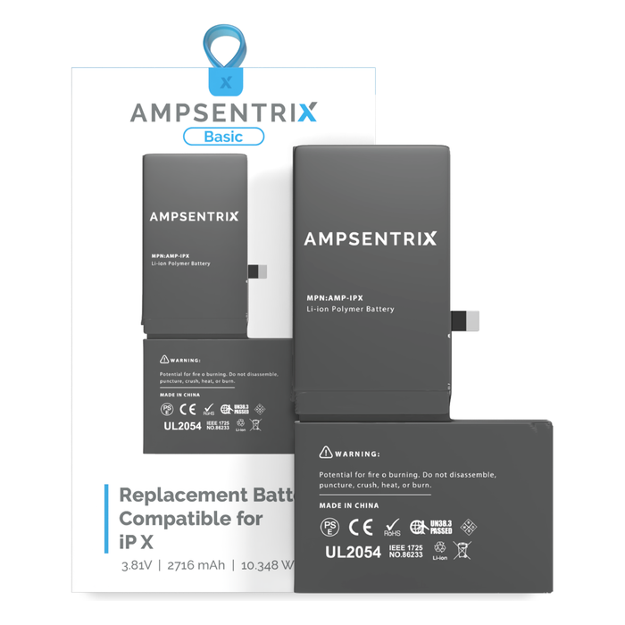 AmpSentrix Batteries for iPhone 6s / 7 / 7 Plus / 8 / SE2020 / X / XS Max / 11 / 11 Pro / 11 Pro Max / 12/12 Pro