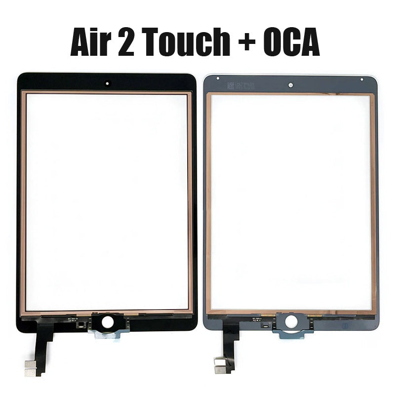 For iPad Air 2 - Front Glass Digi/OCA (Sleep/Wake Pre Installed) - Tesa Tape Pre Installed