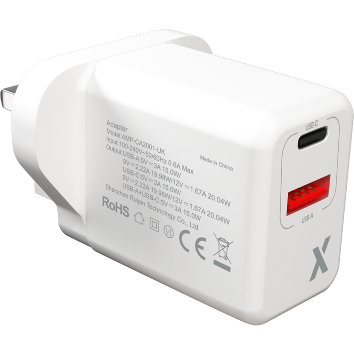 AmpSentrix - Power Adapter - USB A and USB C