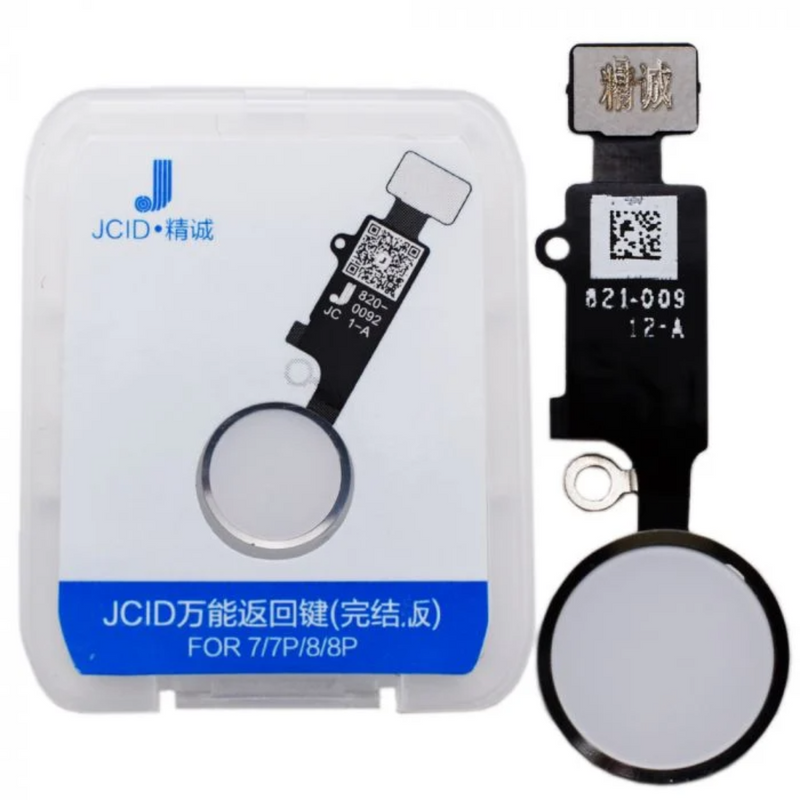 For iPhone JC Home Button with Flex (7G/7 Plus/8G/8 Plus) - Version 6 - White/Silver