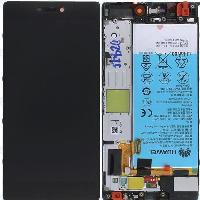 Lcd Touchscreen With Front Cover Speaker Battery Vibra Motor - Black Huawei P8