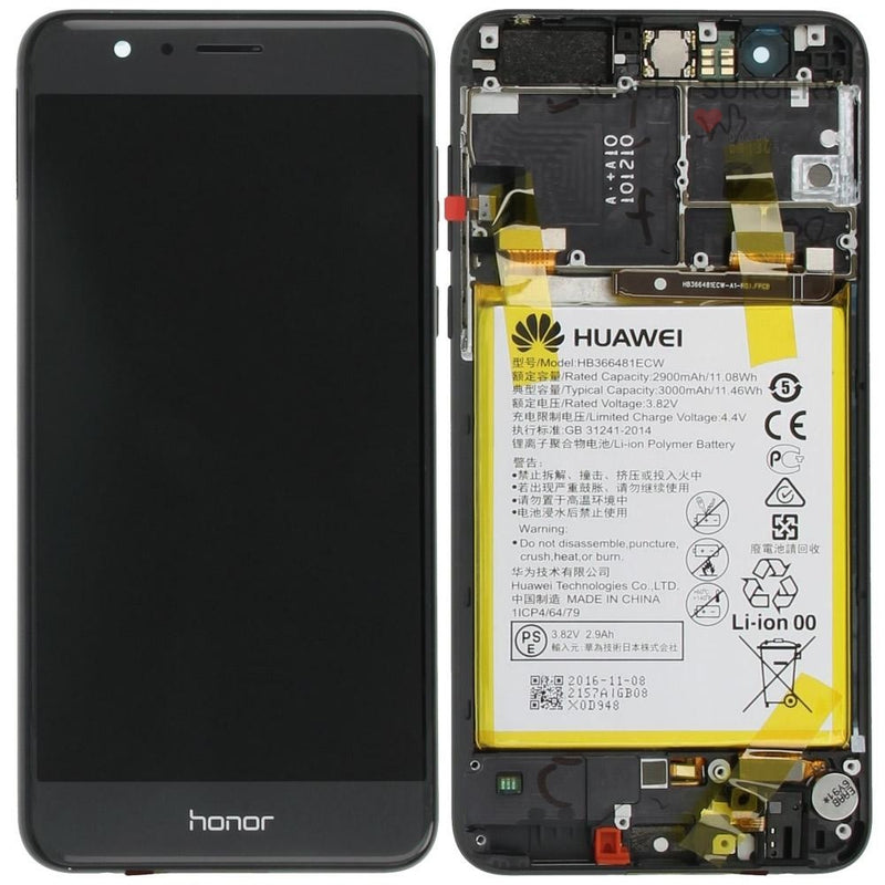 Lcd Touchscreen With Front Cover Speaker Light Sensor Battery Vibra Motor - Black Huawei Honor 8