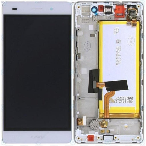 Lcd Touchscreen With Front Cover Speaker Light Sensor Battery Vibra Motor - White Huawei P8 Lite